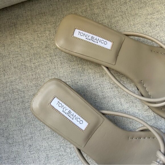 Tony Bianco Tuscany Stone Nappa Kitten Heel Beige - Picture 6 of 7